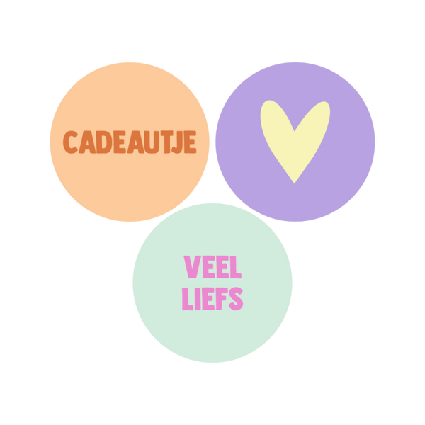 Cadeaustickers | Cadeautje & Veel Liefs 10 stuks