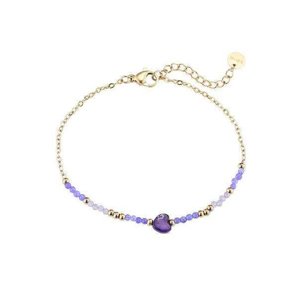 Paarse hartjes armband