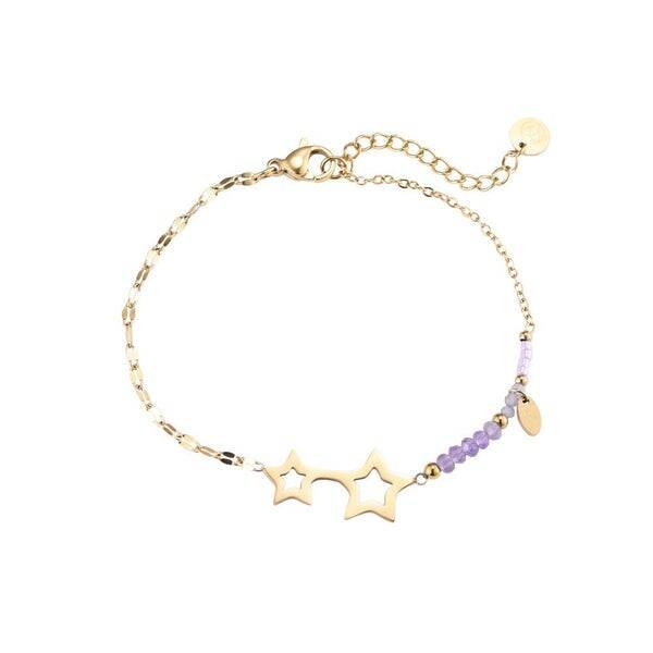 Paarse sterren armband