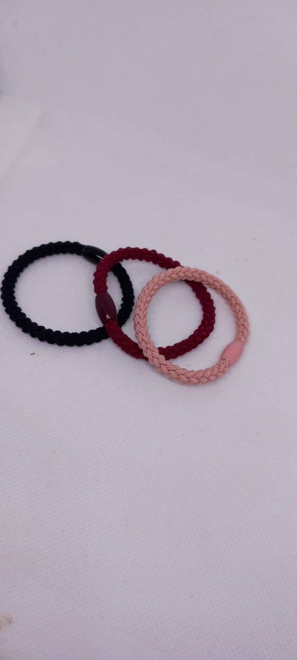 elasteik set zwart, roos, roze