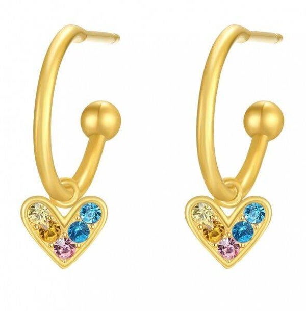 Oorbellen 5 color heart