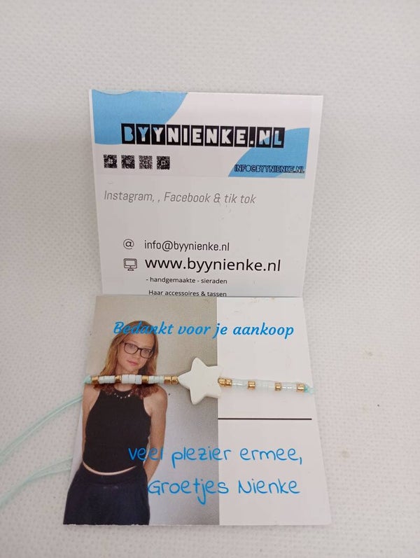 armband Ster schelp blauw