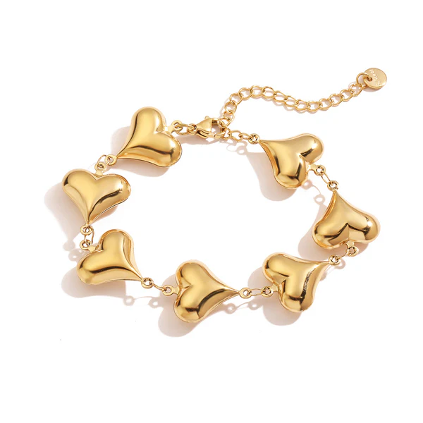 armband chunky hart goud