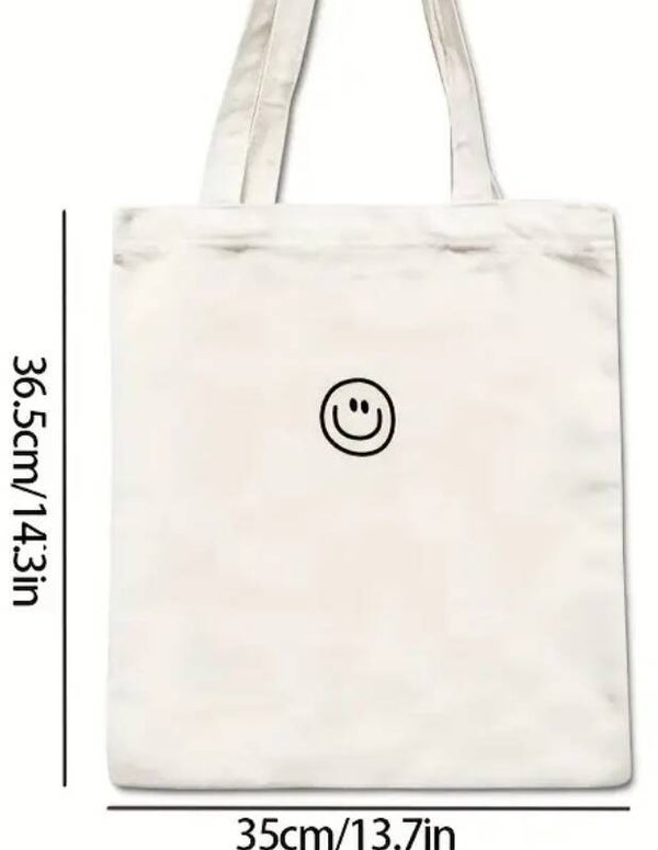 Smiley tas wit