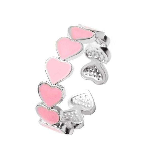 Roze hartjes zilver