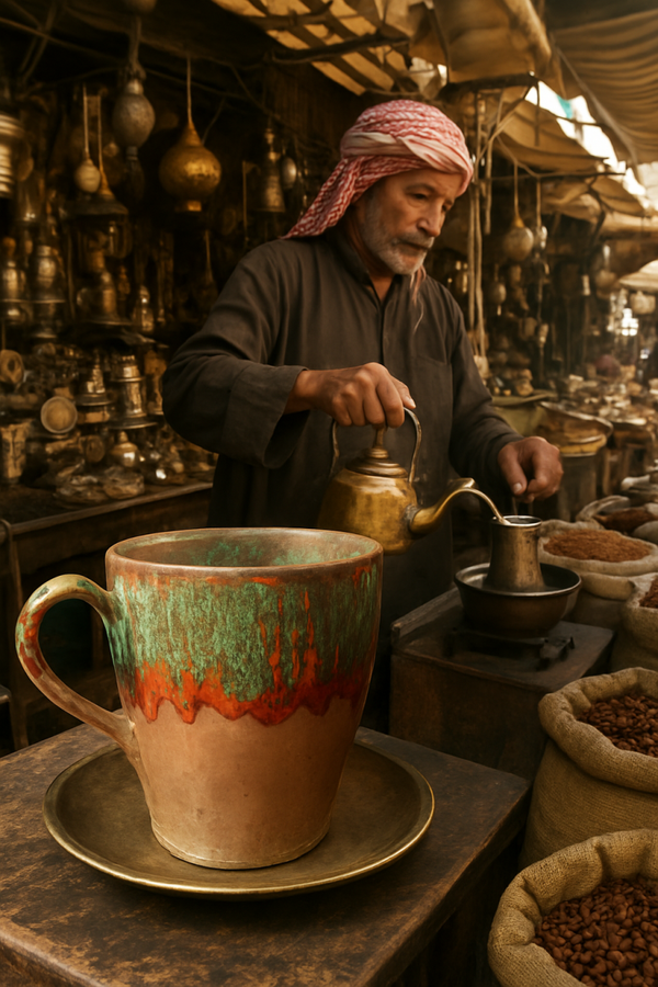 Tasse "klassisch Fayoum" und Tasse "Kupfer"
