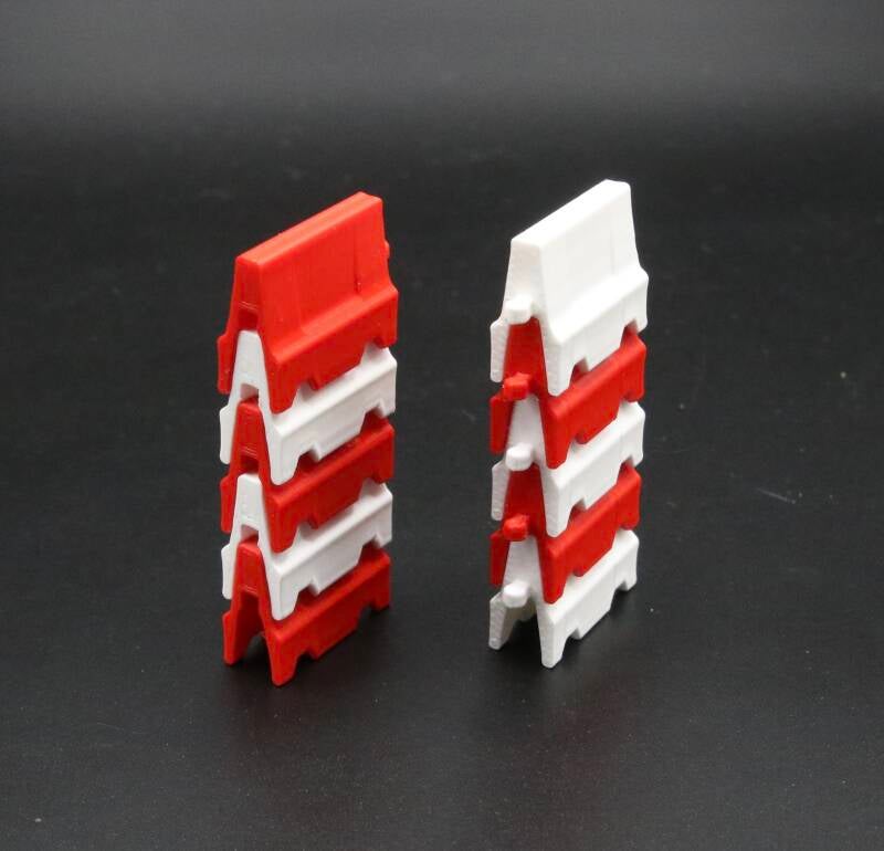 Rode witte barriers wegafzetting