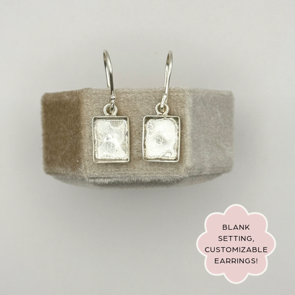 Memorial Keepsake Earrings, Rectangle