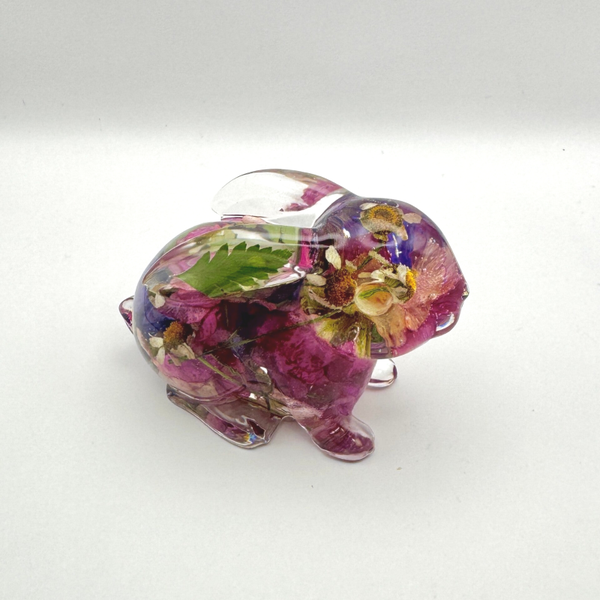 Flower Rabbit Memorial Keepsake: Wedding or Funeral Floral Preservation