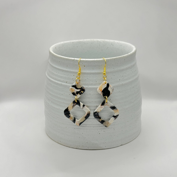 Black & White Marble Dangle