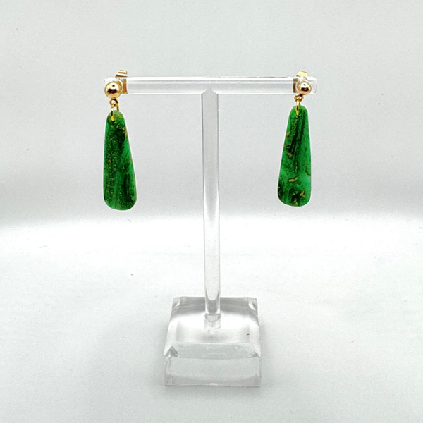 Green & Pink Geode Teardrop