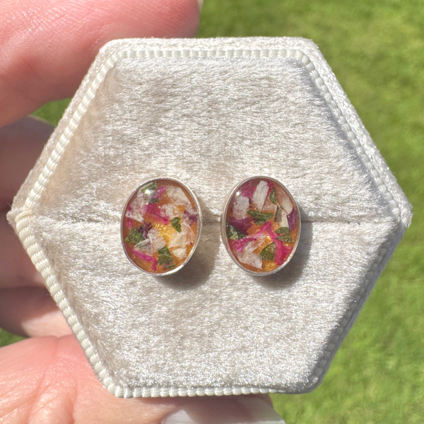 Memorial Keepsake Earrings, Oval