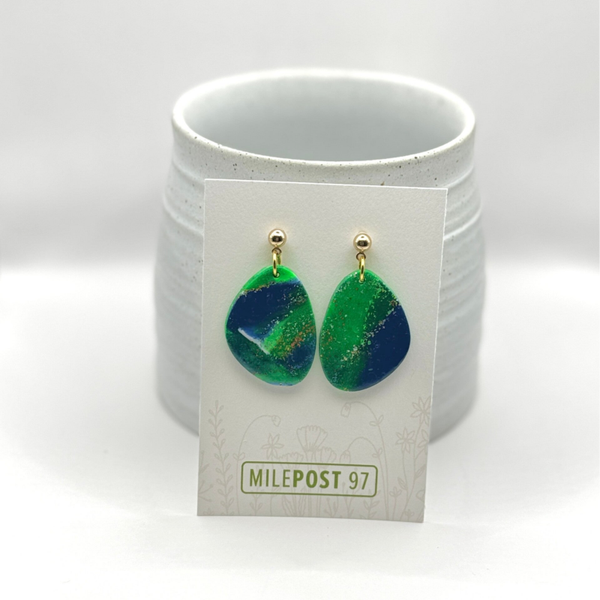 Green, Blue & White Marble Organic