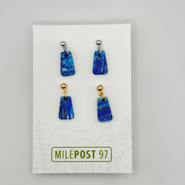 Blue & White Marble Trapezoid
