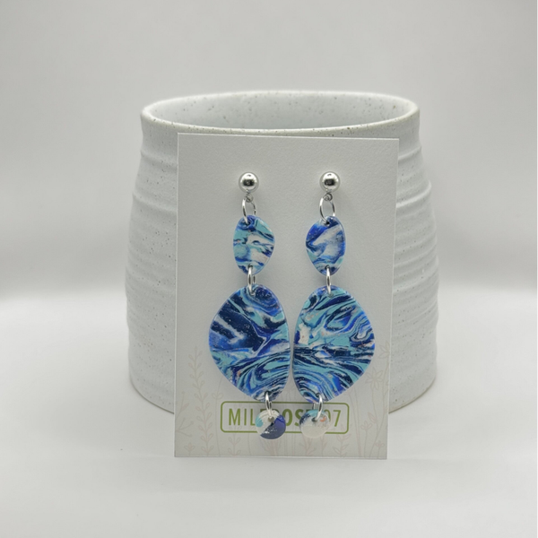 Blue & White Marble Abstract