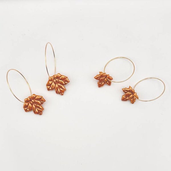 Autumn Leaf Hoops