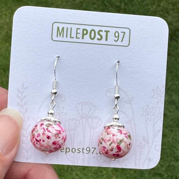 Memorial Keepsake Earring, Flower Bead