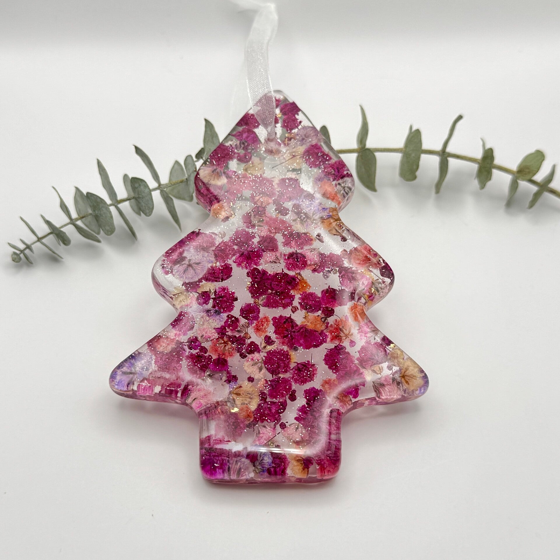 Christmas Tree Memorial Keepsake Ornament: Funeral Floral Preservation or Cremains Tribute