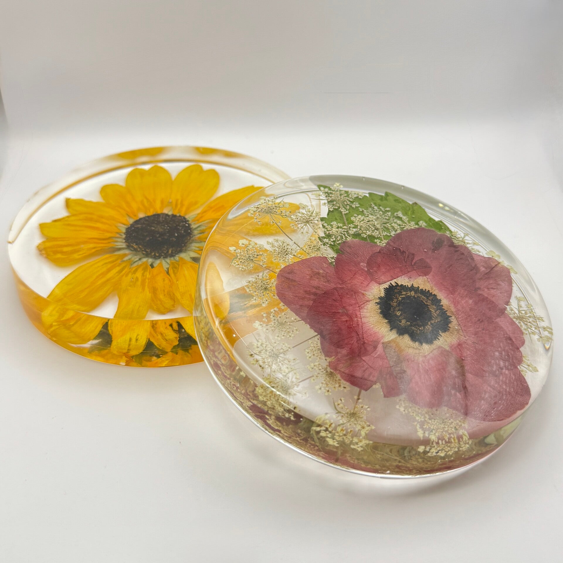 Floral Resin Coaster Keepsake: Memorial, Funeral, or Wedding Flower Preservation Gift