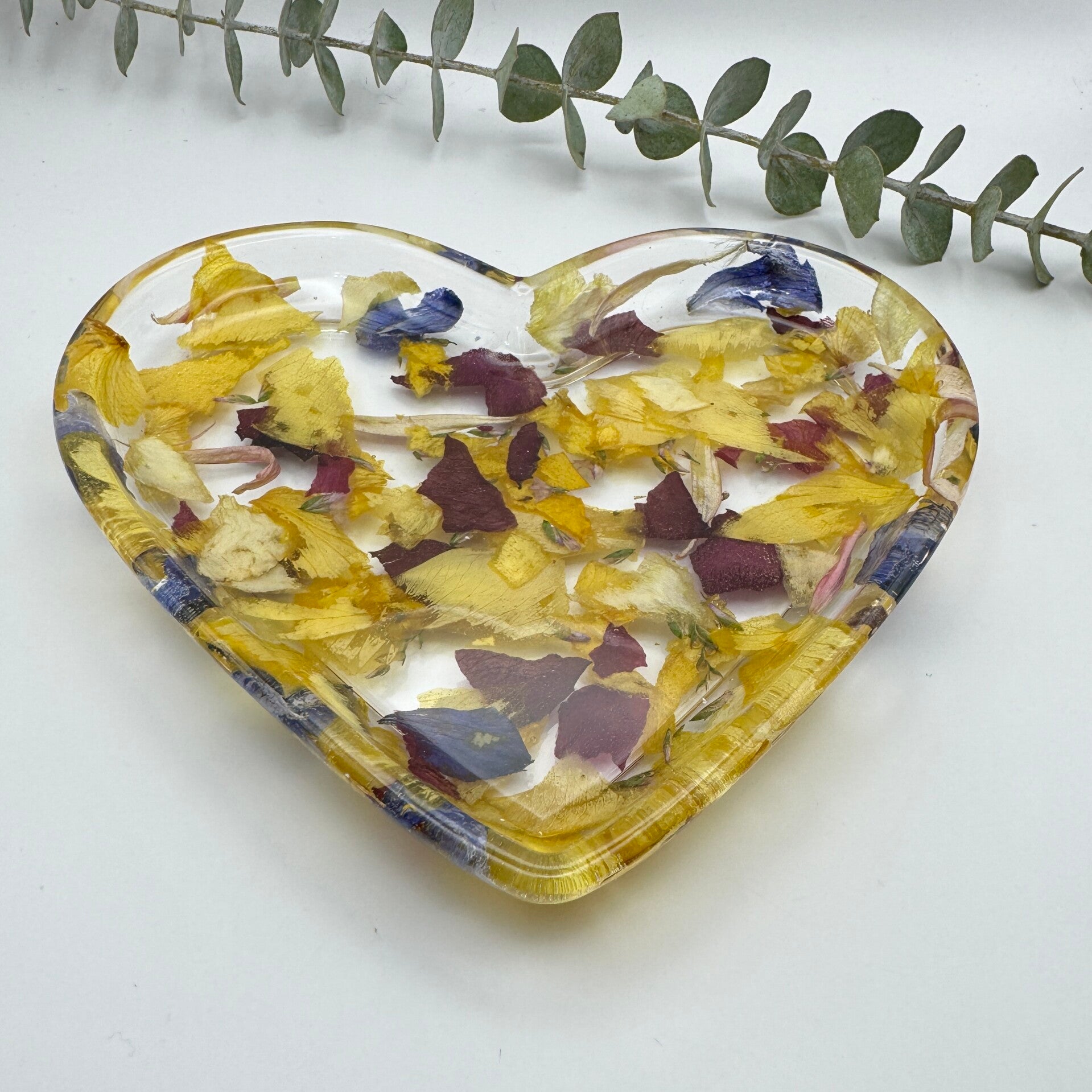 Flower Heart Memorial Jewelry Dish: Funeral Floral Preservation | Wedding Keepsake