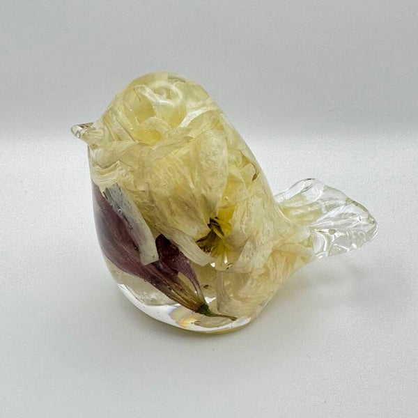 Floral Resin Bird Memorial Keepsake 2: Funeral or Wedding Flower Preservation