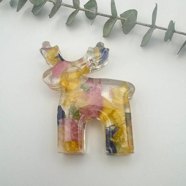 Floral Elk Memorial Keepsake: Funeral Floral Preservation or Sympathy Gift