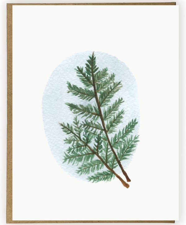 Watercolor Pine Twig