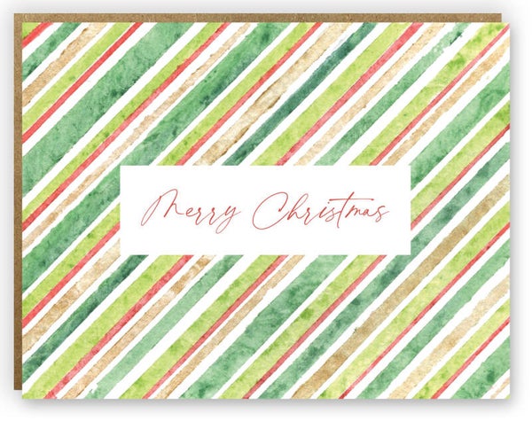 Watercolor Christmas Stripes