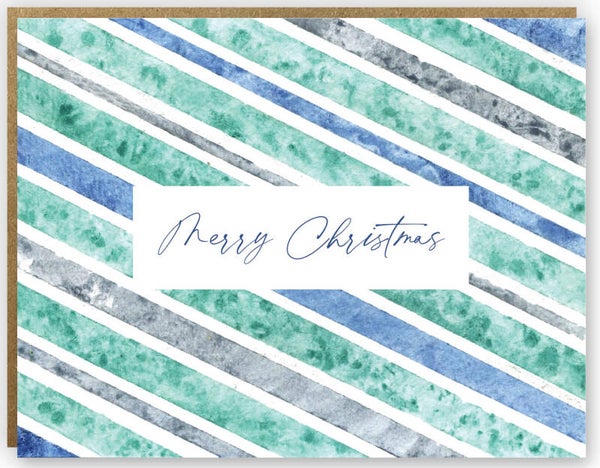 Watercolor Christmas Stripes