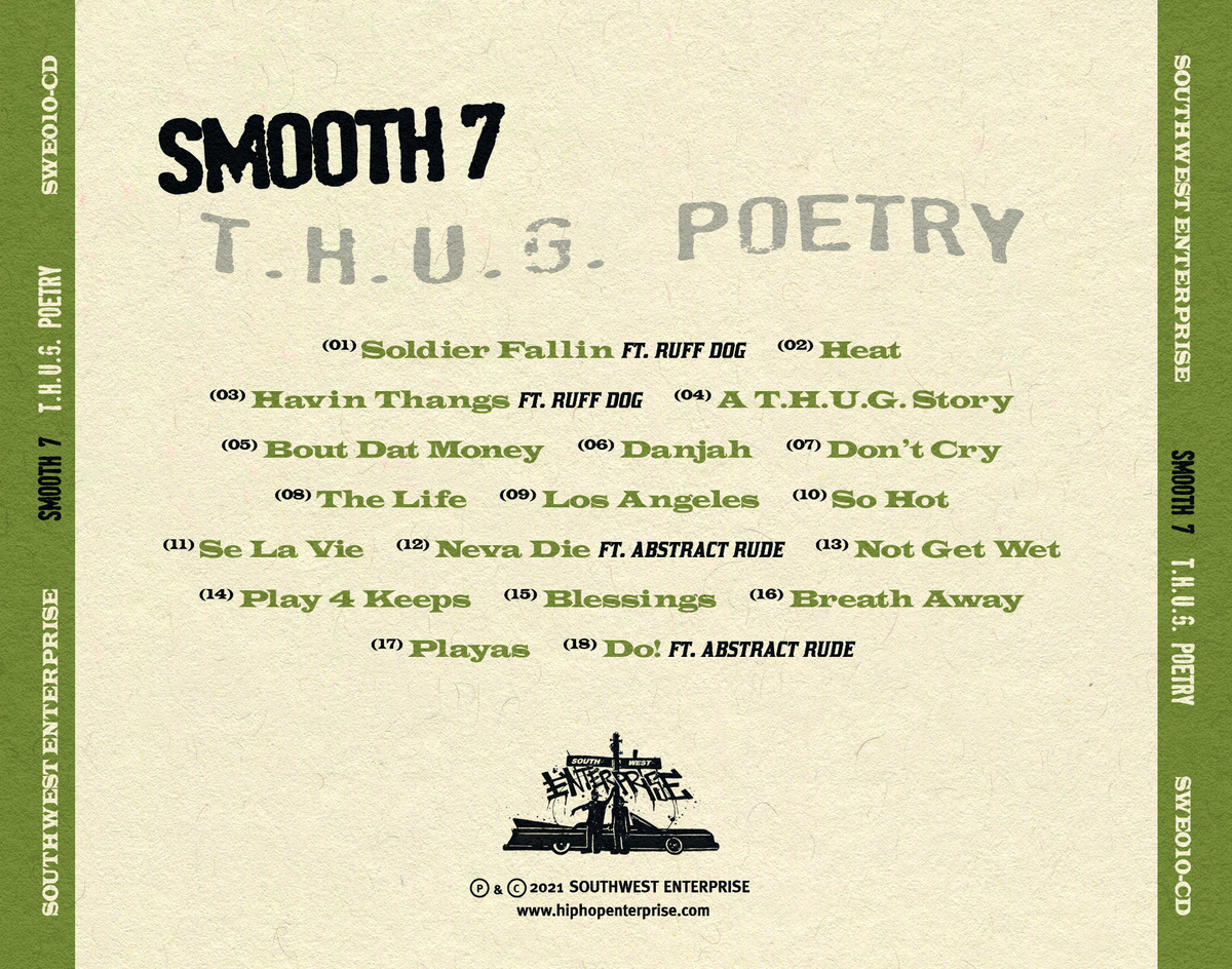 Smooth 7 - T.H.U.G. Poetry CD | Hip-Hop Enterprise