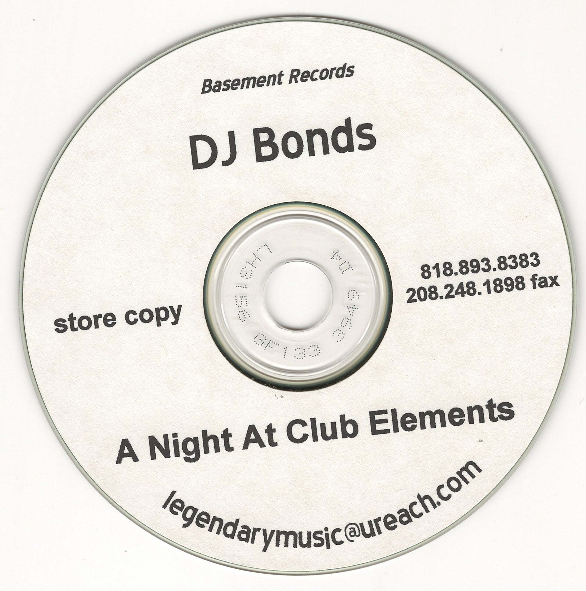 Dj Bonds – A Night At Club Elements CD-R