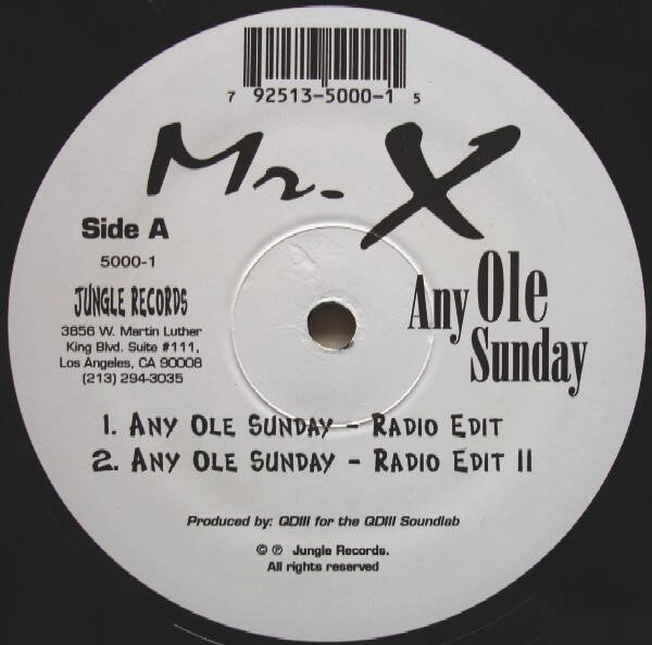 Mr. X – Any Ole Sunday 12"