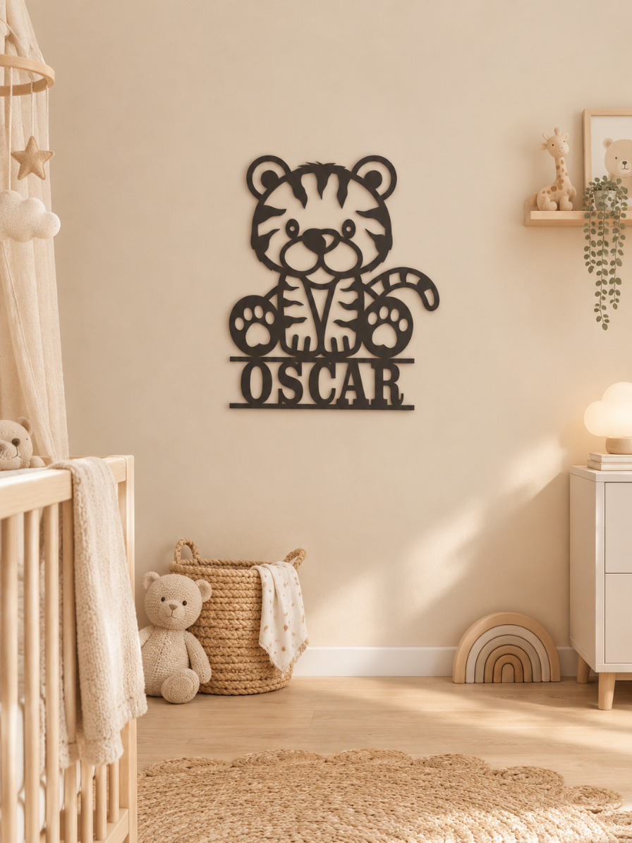 Babykamer wanddecoratie hout