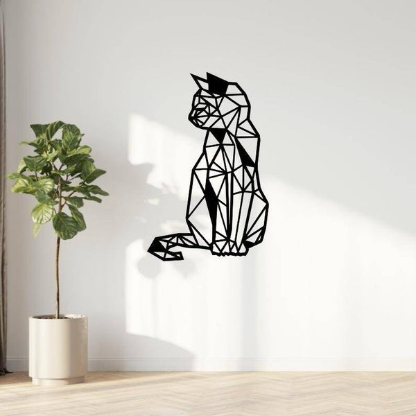 Kat geometrisch met zwart