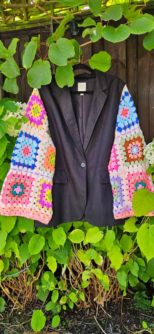 Upcycled blazer granny square - free size