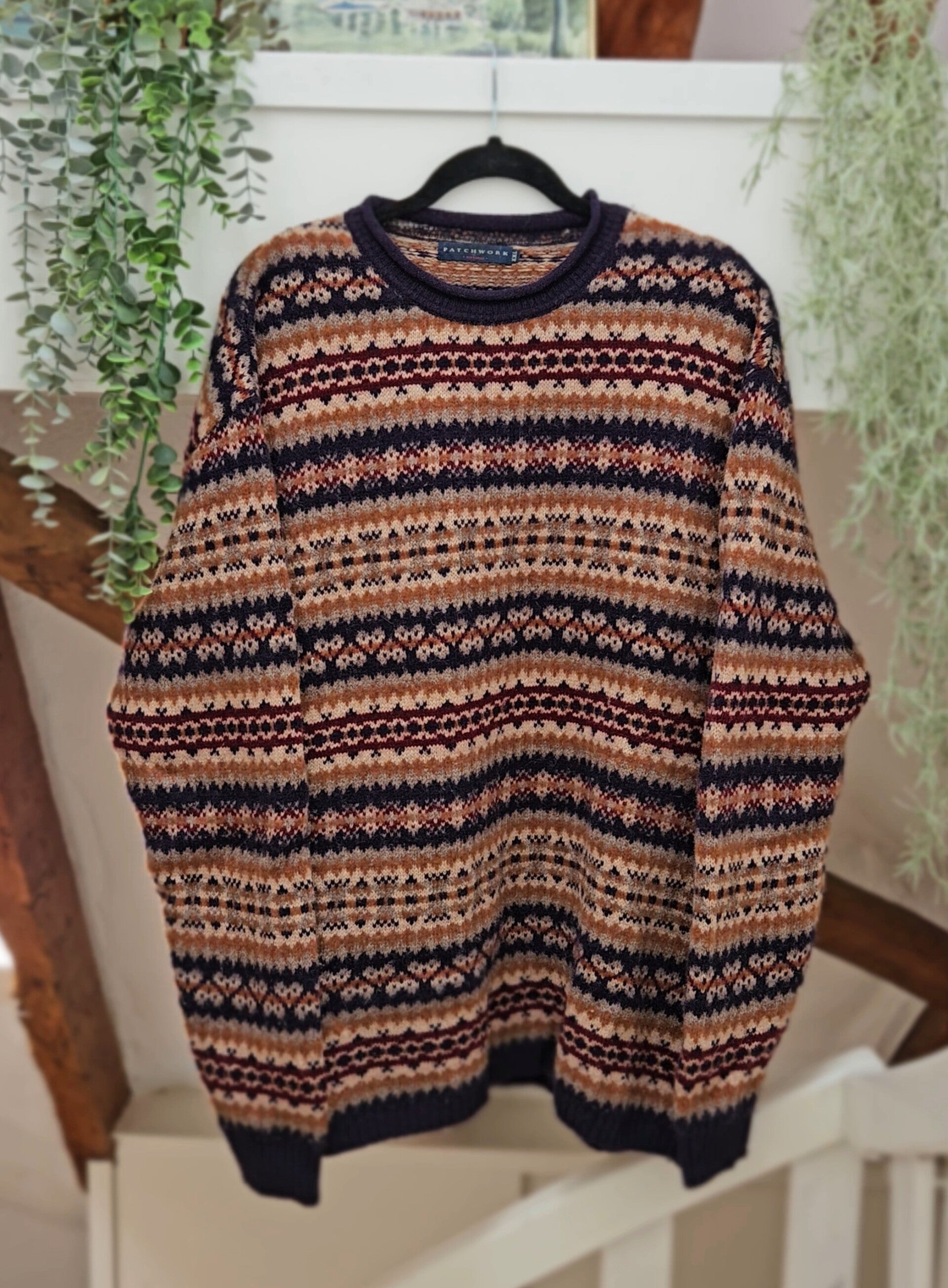 Vintage merino woolen sweater - size XL