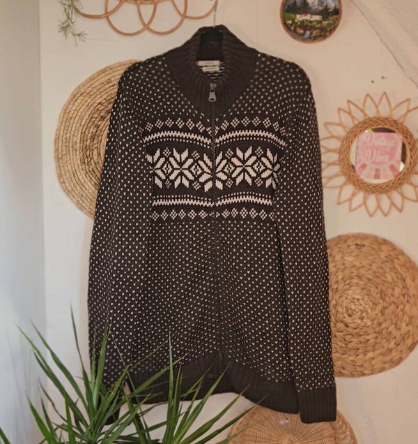 Vintage woolen cardigan vest - size XL