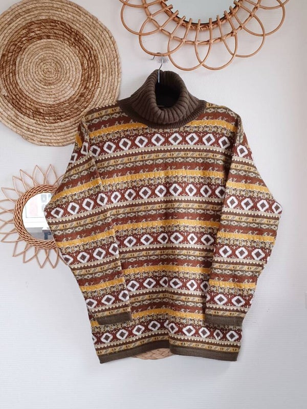 Vintage wool mix turtle neck sweater - size L