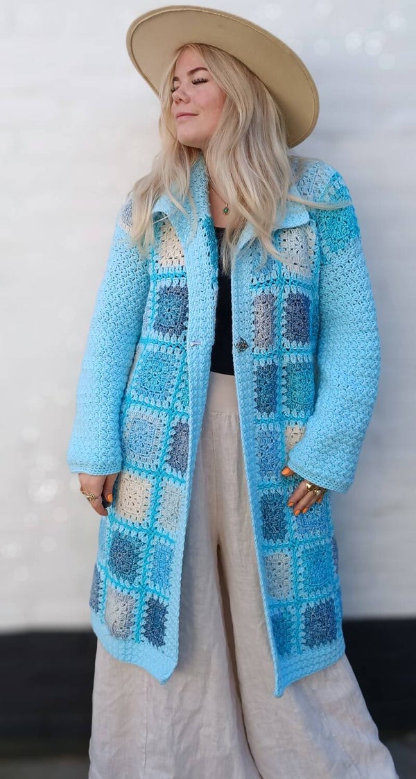 Handmade(by my mom!) granny square crochet cardigan - free size