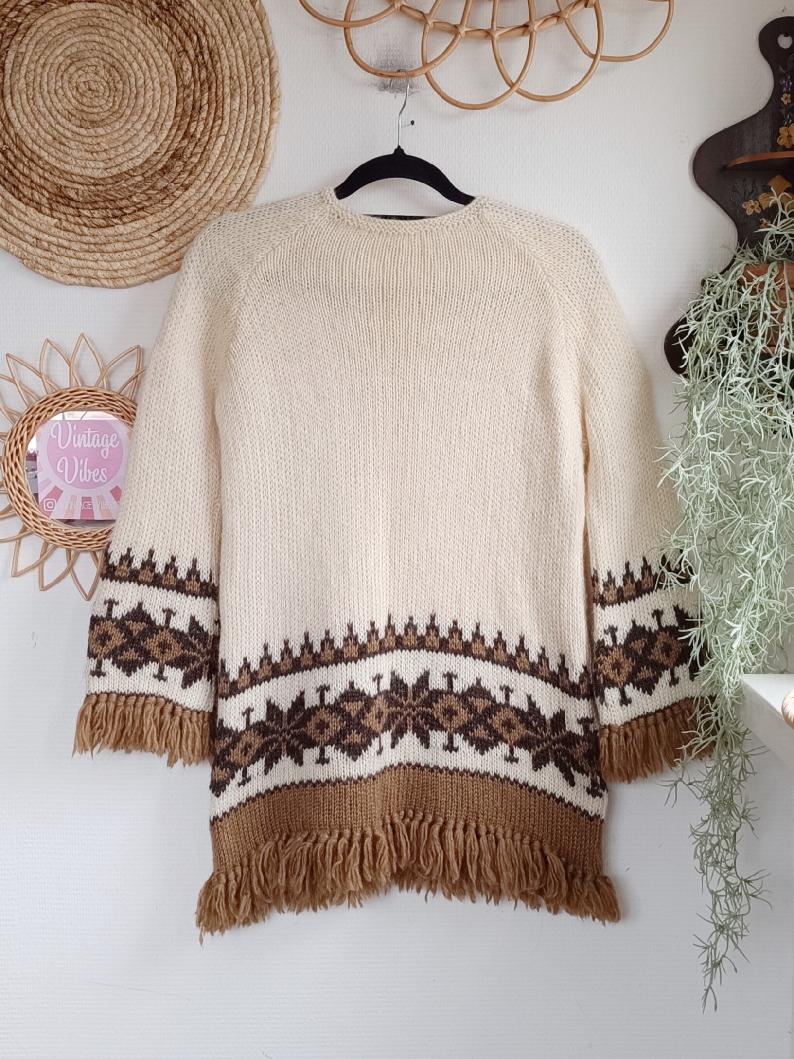 Vintage Icelandic woolen sweater - size S
