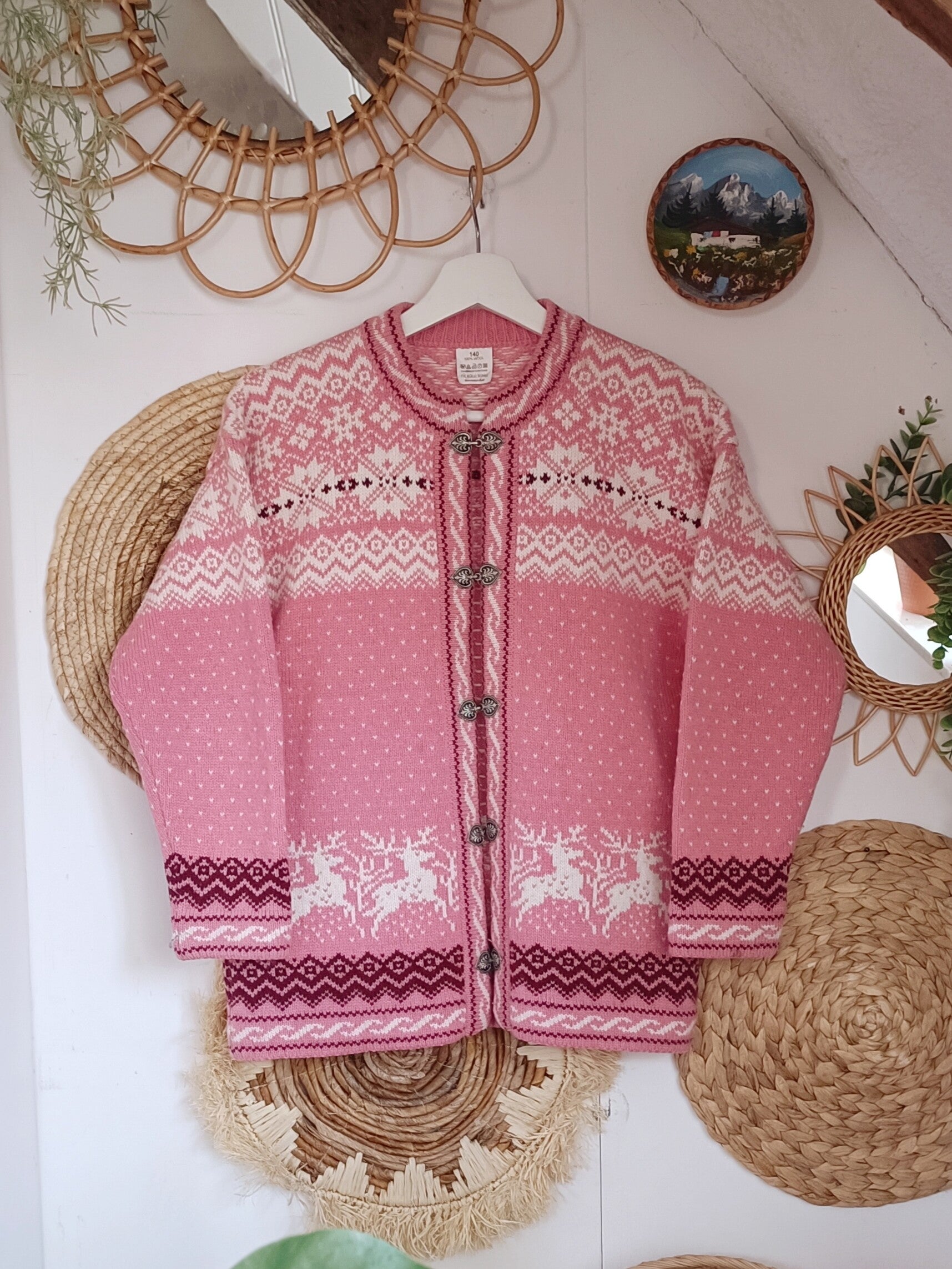 Vintage Scandinavian style woolen cardigan - size S