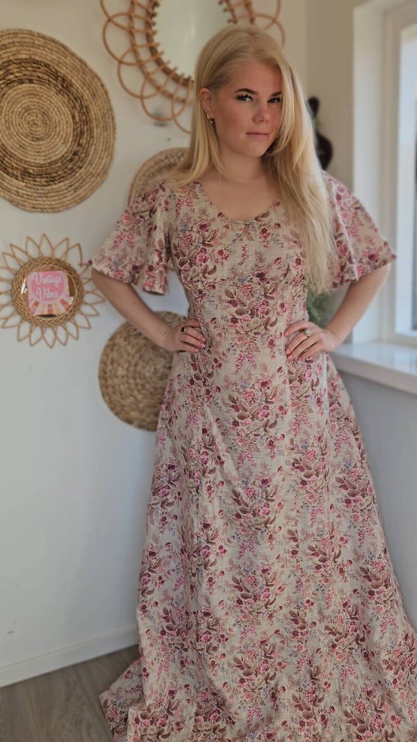 Handmade linen maxi dress - size L