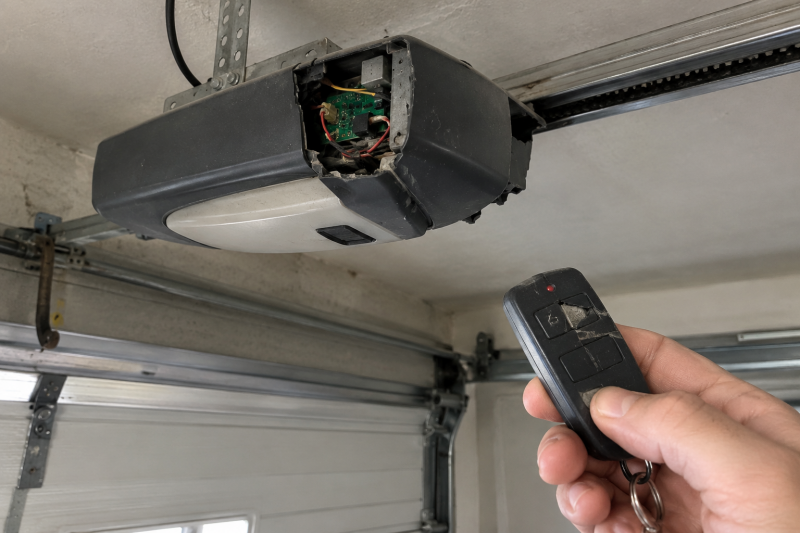Herstellen garagepoortmotor door Firma Neyrinck uit Wervik