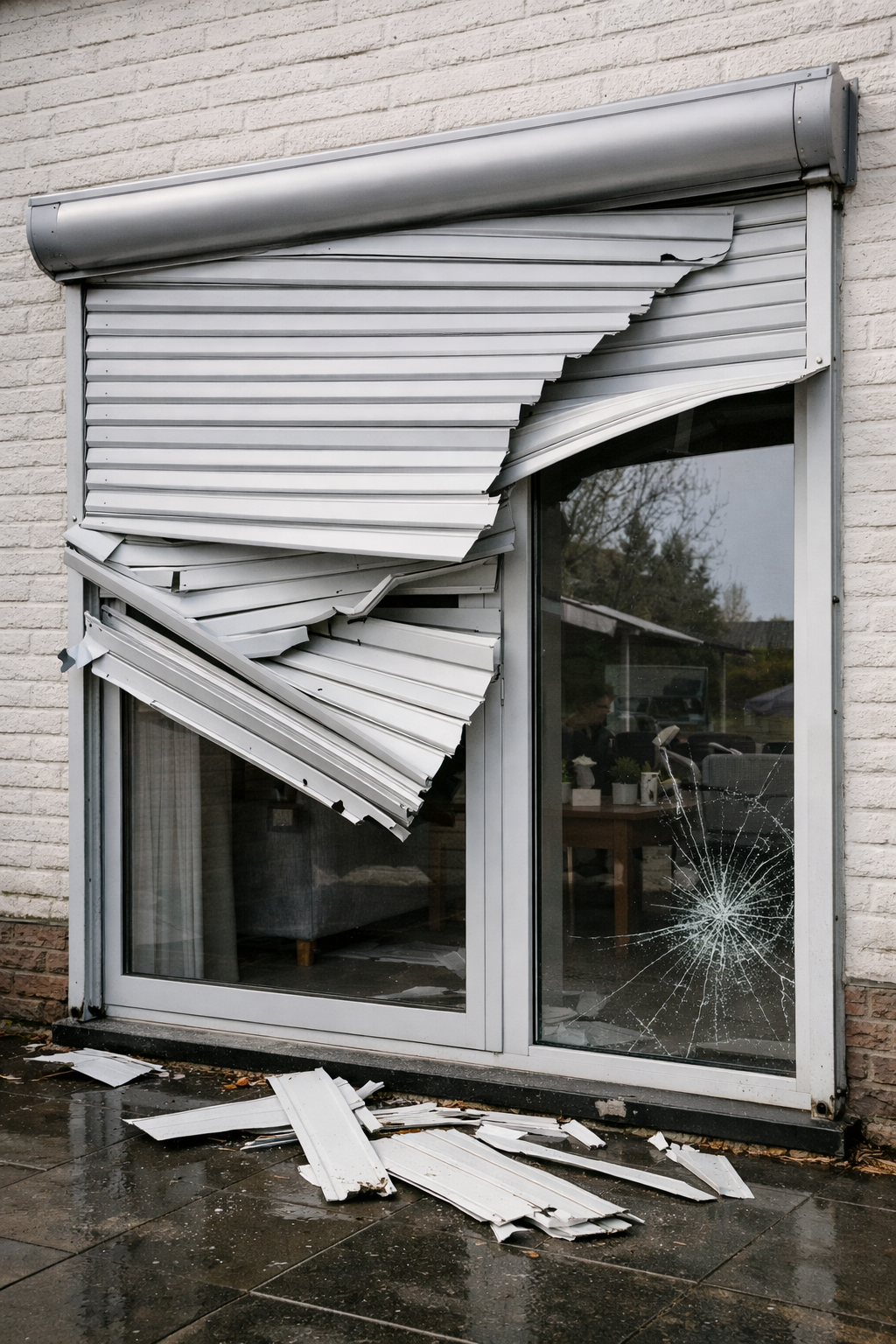 Herstelling van beschadigd rolluik met kapotte lamellen in West-Vlaanderen