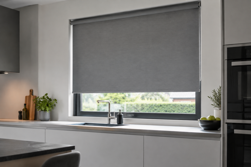 Installatie van een rolgordijn voor deze nieuwbouwwoning in Menen door firma Neyrinck uit Wervik 