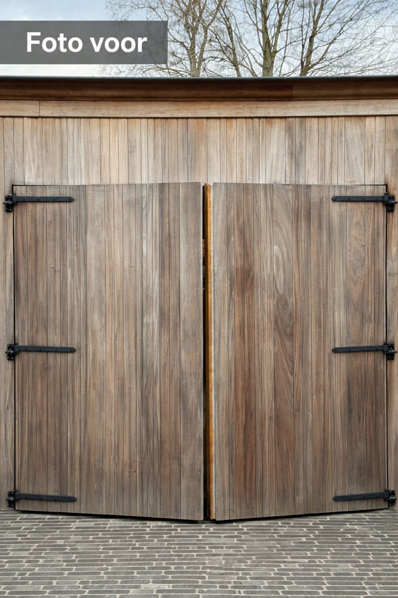 Vervangen oude garagepoort door nieuwe sectionale garagepoort op maat in Wervik door Firma Neyrinck