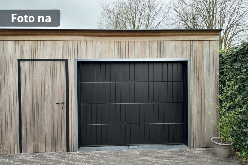 Sectionale garagepoort geplaatst in Wervik door Firma Neyrinck