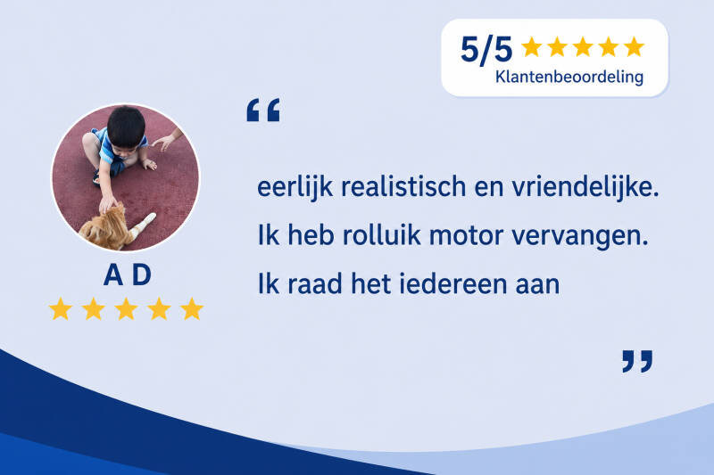 Klanten super tevreden met de herstelling van hun rolluikmotor door de Firma Neyrinck uit Wervik