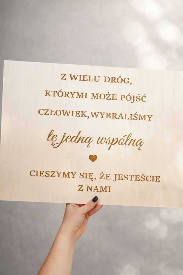 Tablica powitalna ślubna