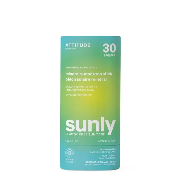 Attitude Sunly Zonnebrandstick Parfumvrij SPF 30 | 60 gram